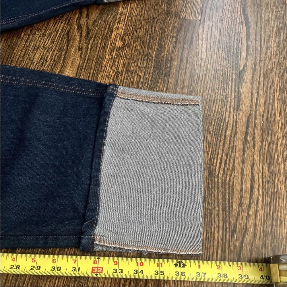 Kate Spade Blue Flare Wide Leg Jeans with Folded Cuff size 8 NWT - Picture 5 of 10